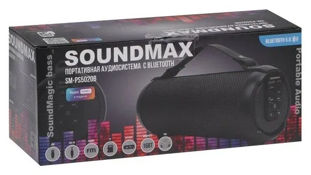 Беспроводная колонка Soundmax SM-PS5020B (черный) - фото4