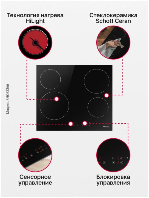 Электрическая варочная панель Hansa BHC63366 - фото8