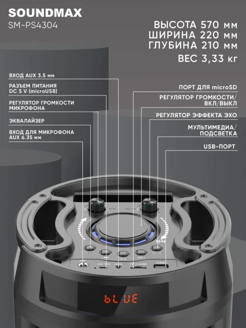 Беспроводная колонка Soundmax SM-PS4304 - фото8