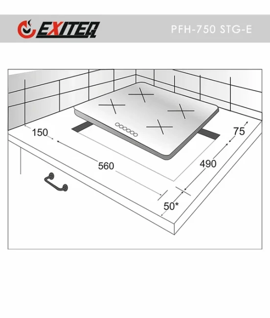 Газовая варочная панель Exiteq PFH750STG-E - фото5