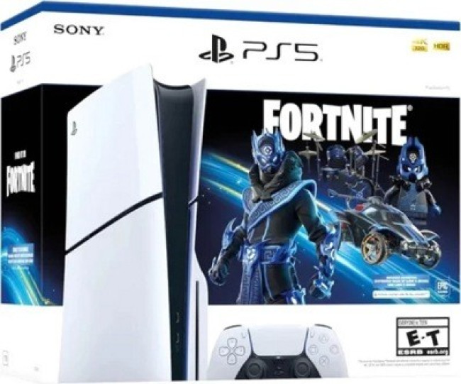 Игровая приставка Sony PlayStation 5 Slim Ultra HD Blu-Ray+Fortnite Cobalt Star Bundle (EU version) - фото